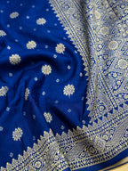 Royal Blue Banarasi Viscose Dola Silk Saree
