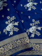 Midnight Blue Banarasi Viscose Dola Silk Saree