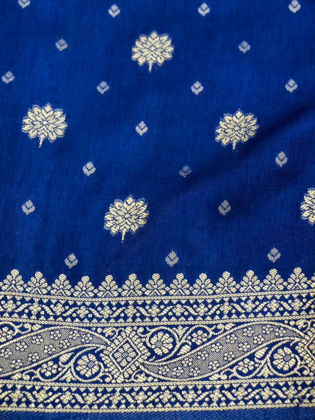 Royal Blue Banarasi Viscose Dola Silk Saree