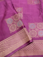Plum Purple Banarasi Viscose Organza Satin Silk Saree