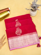 Rani Pink Banarasi Viscose Chinon Silk Saree