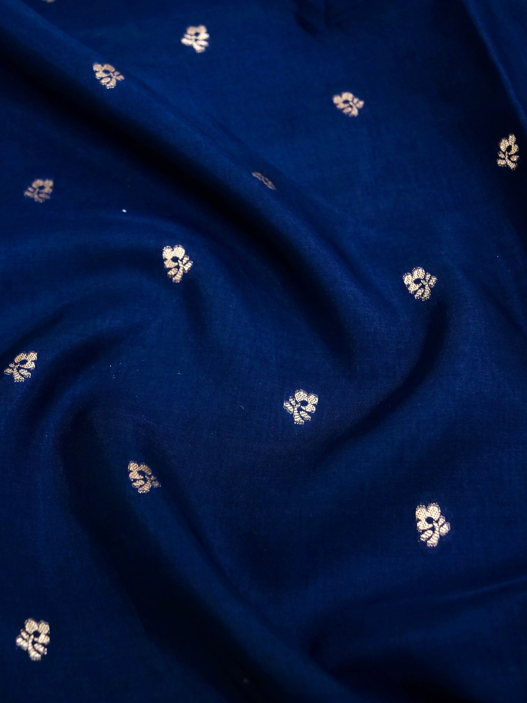 Deep Navy Banarasi silk saree