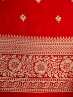Crimson Red Banarasi Dola Silk Saree