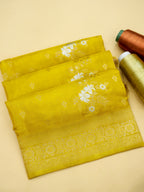 Mustard Yellow Banarasi Viscose Dola Silk Saree