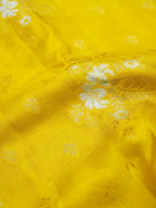 Mustard Yellow Banarasi Viscose Dola Silk Saree