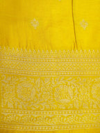 Mustard Yellow Banarasi Viscose Dola Silk Saree