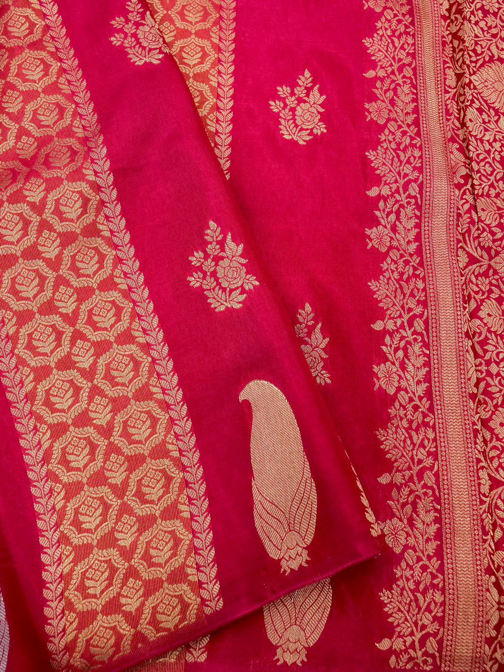 Rani Pink Banarasi Viscose Dola Silk Saree