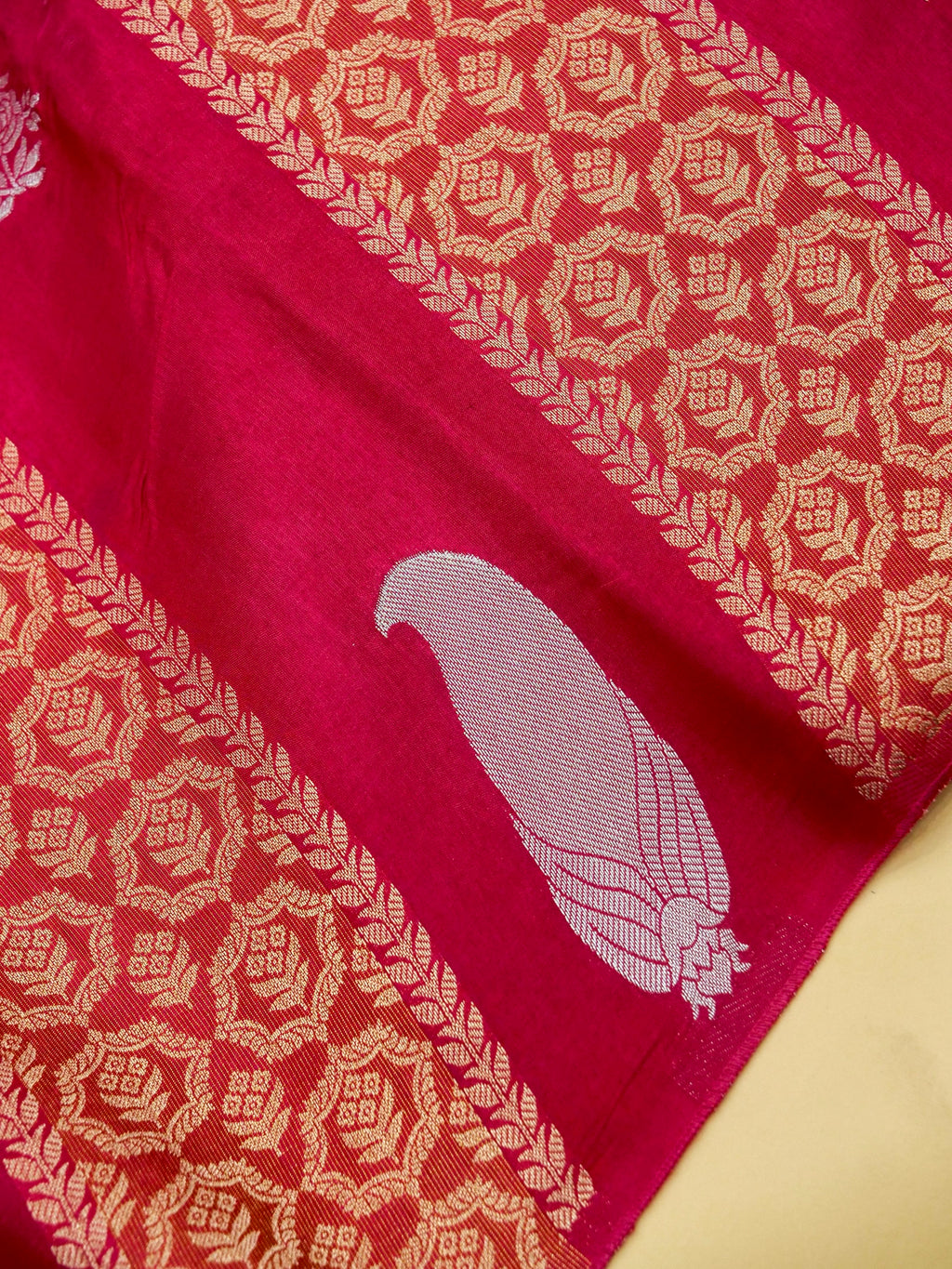 Rani Pink Banarasi Viscose Dola Silk Saree