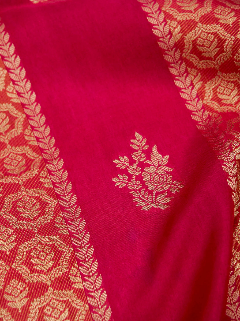Rani Pink Banarasi Viscose Dola Silk Saree