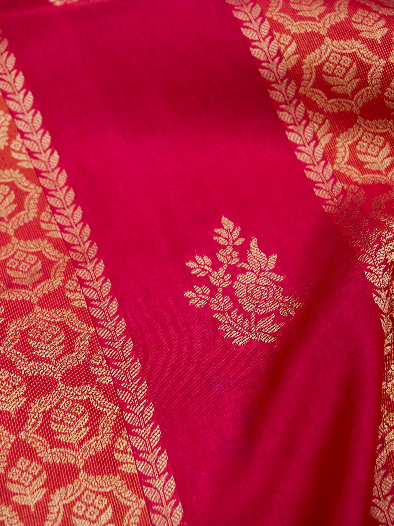 Rani Pink Banarasi Viscose Dola Silk Saree
