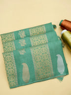 Sea Green Banarasi Viscose Dola Silk Saree