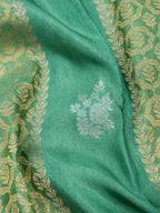 Sea Green Banarasi Viscose Dola Silk Saree