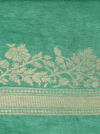 Sea Green Banarasi Viscose Dola Silk Saree