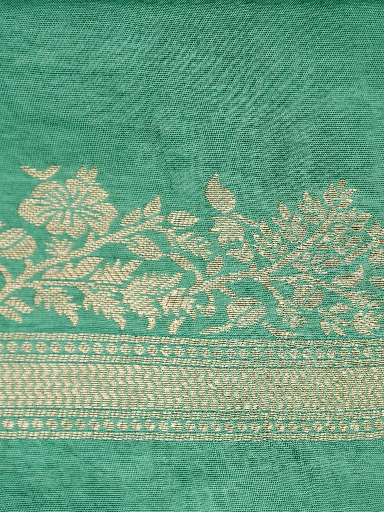 Sea Green Banarasi Viscose Dola Silk Saree