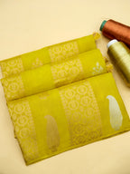 Lime Yellow Banarasi Viscose Dola Silk Saree