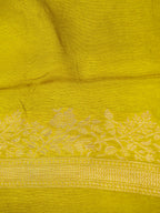 Lime Yellow Banarasi Viscose Dola Silk Saree
