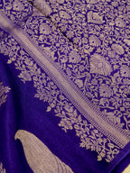 Royal Purple Banarasi Viscose Dola Silk Saree