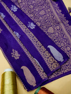 Royal Purple Banarasi Viscose Dola Silk Saree