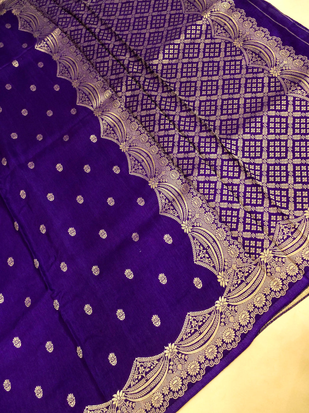 Royal Blue Banarasi Viscose Dola Silk Saree