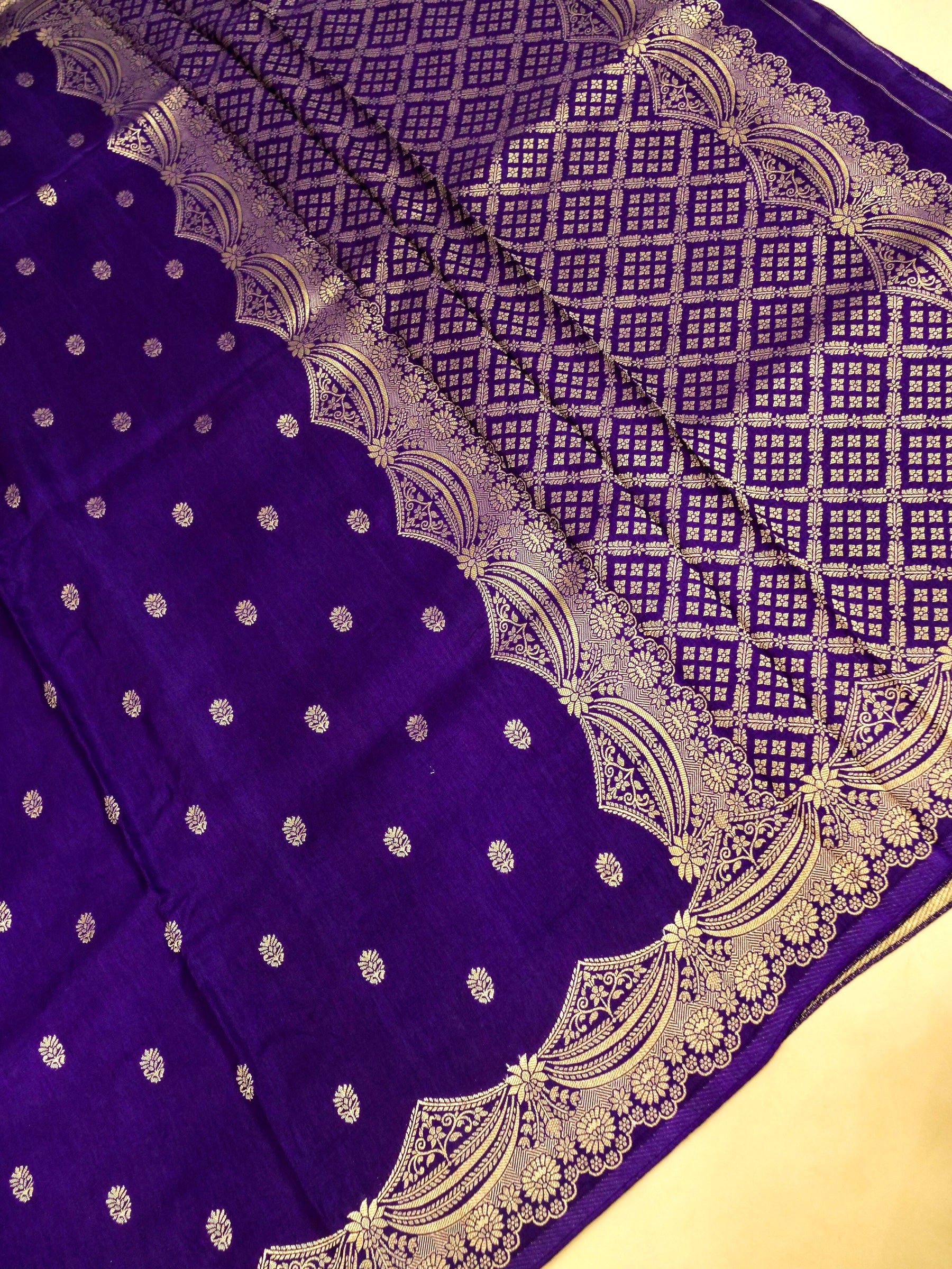 Royal Blue Banarasi Viscose Dola Silk Saree