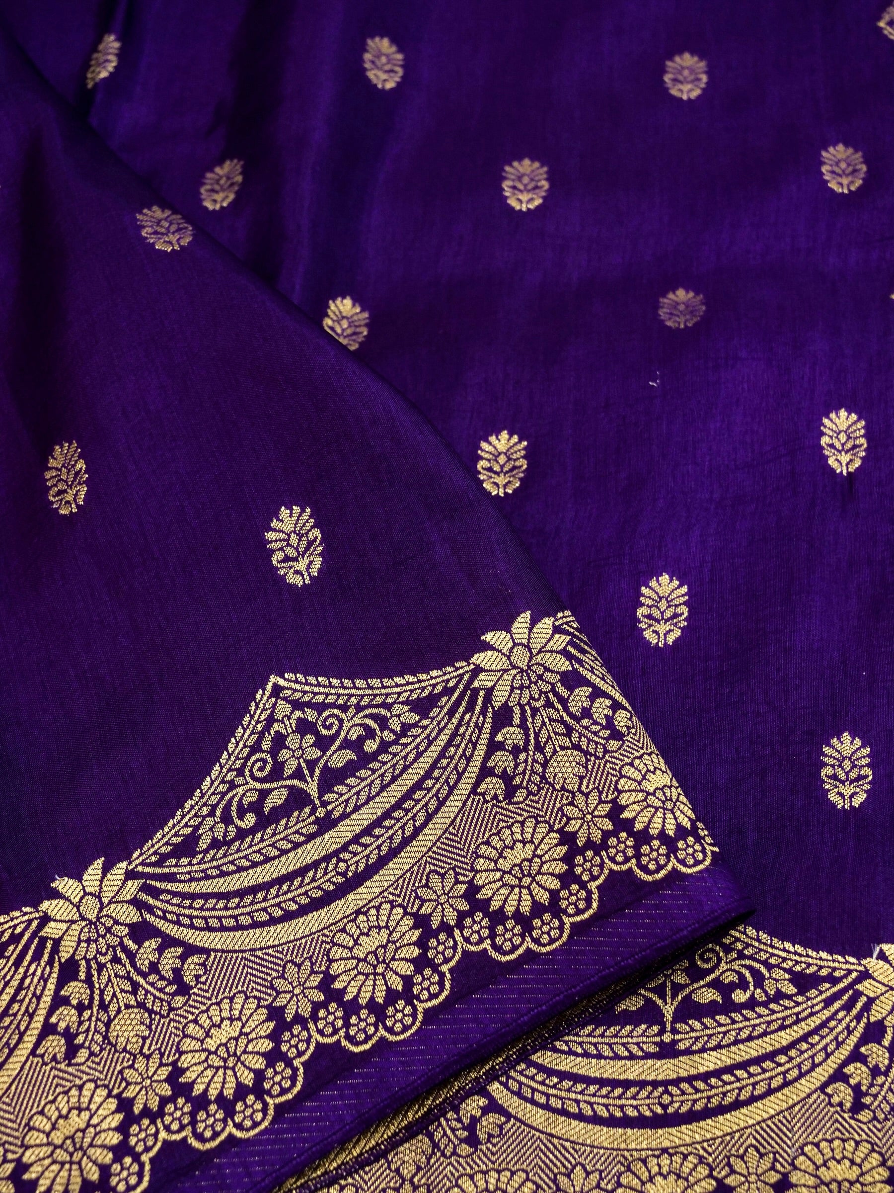 Blue Banarasi silk saree