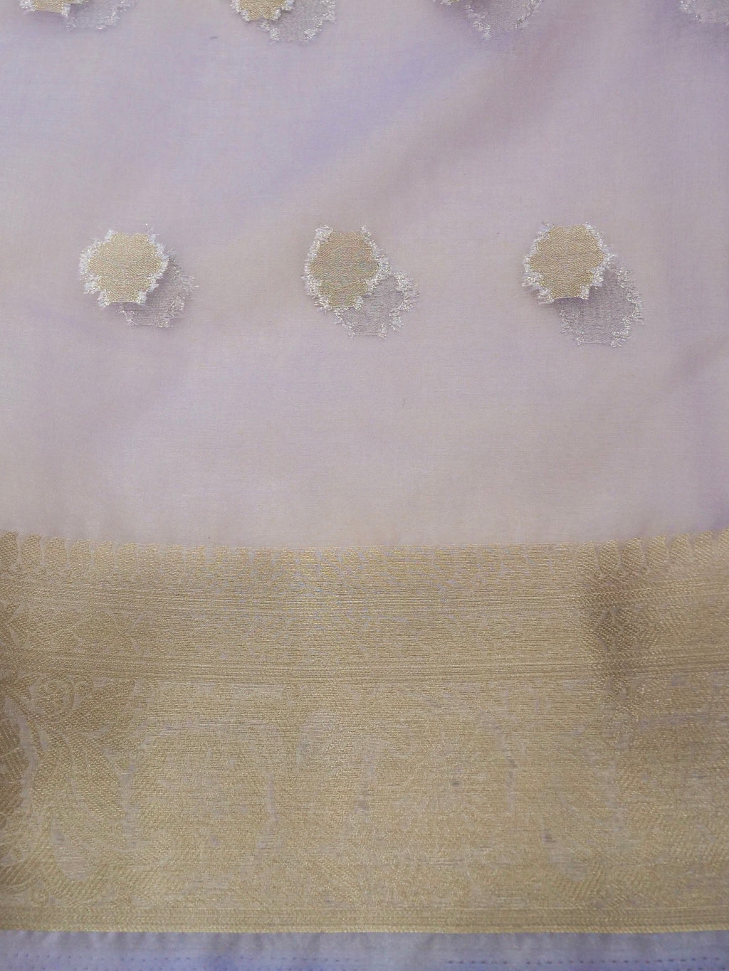 Lavender Banarasi Organza Embroidered Saree