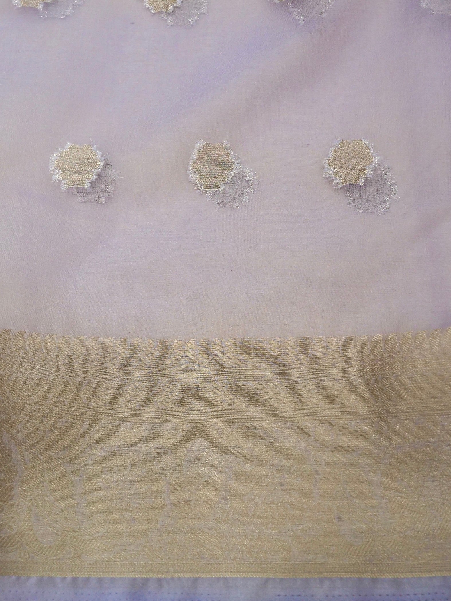 Lavender Banarasi Organza Embroidered Saree
