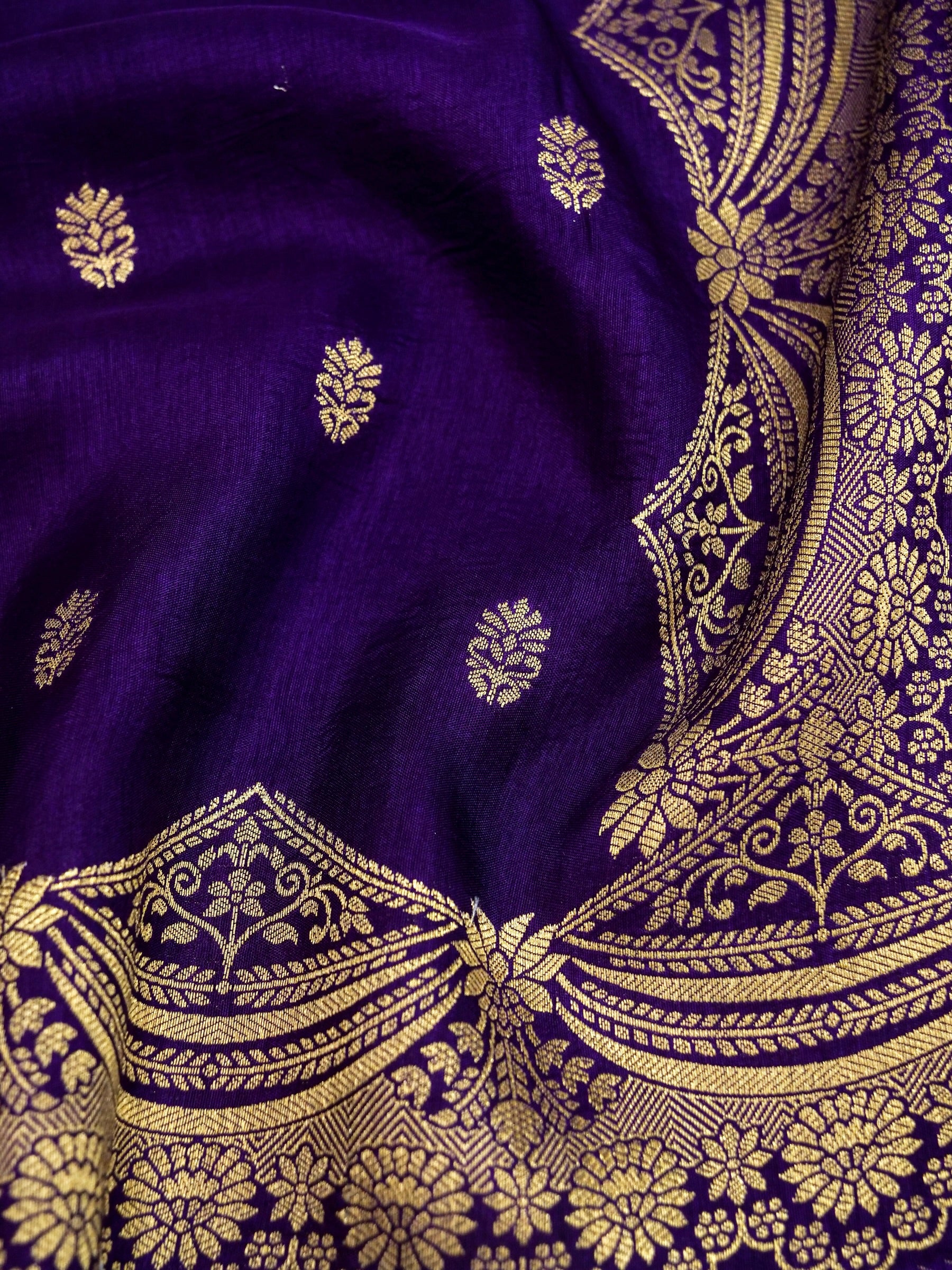 Blue Banarasi silk saree