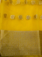 Sunshine Yellow Banarasi Organza Embroidered Saree