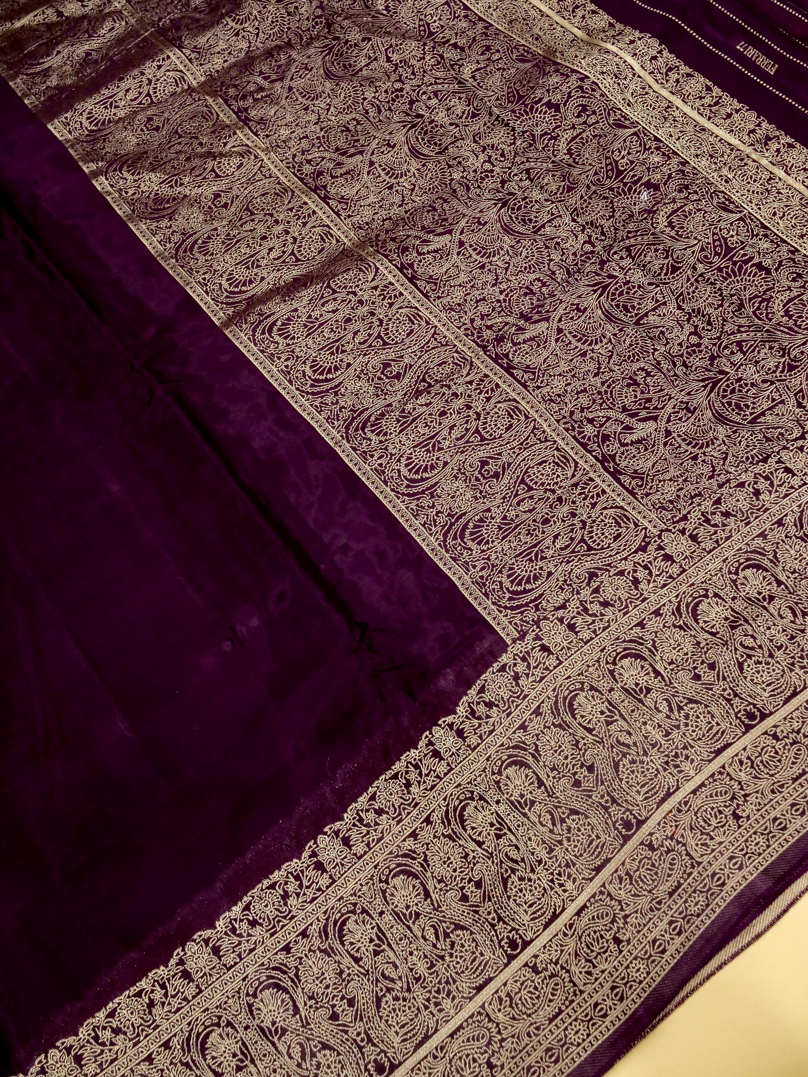 Deep Wine Banarasi Viscose Silk Saree