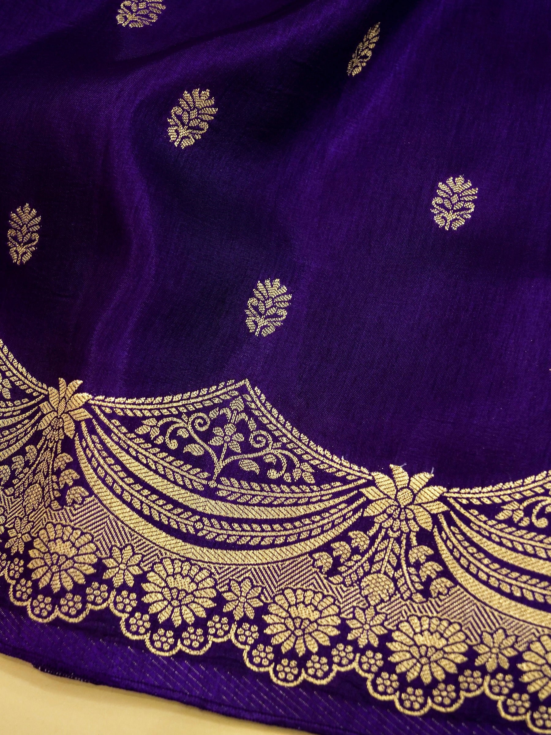 Blue Banarasi silk saree