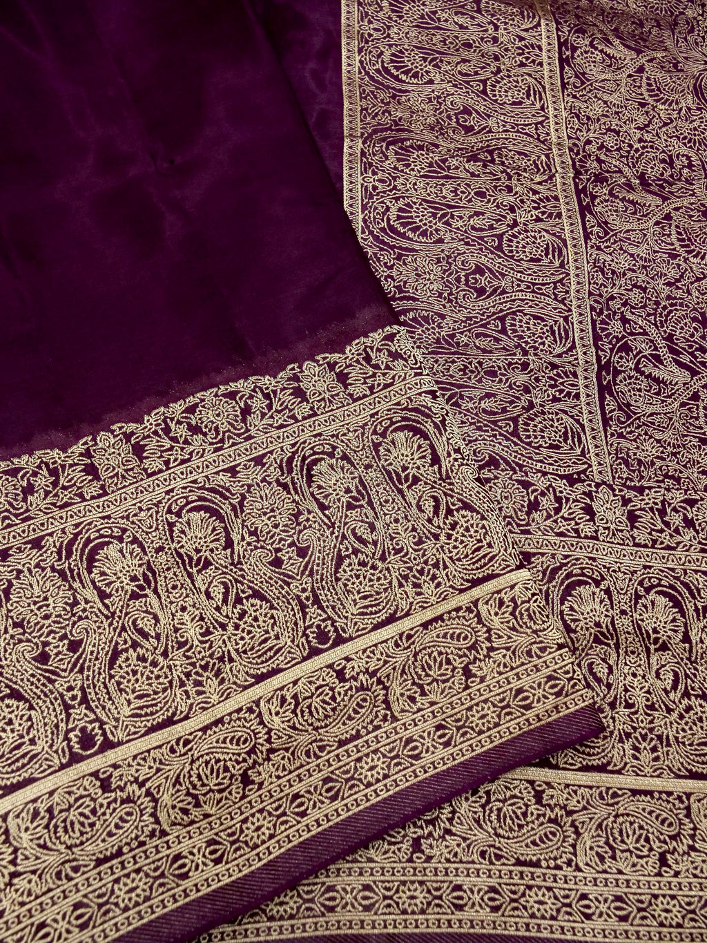 Deep Wine Banarasi Viscose Silk Saree