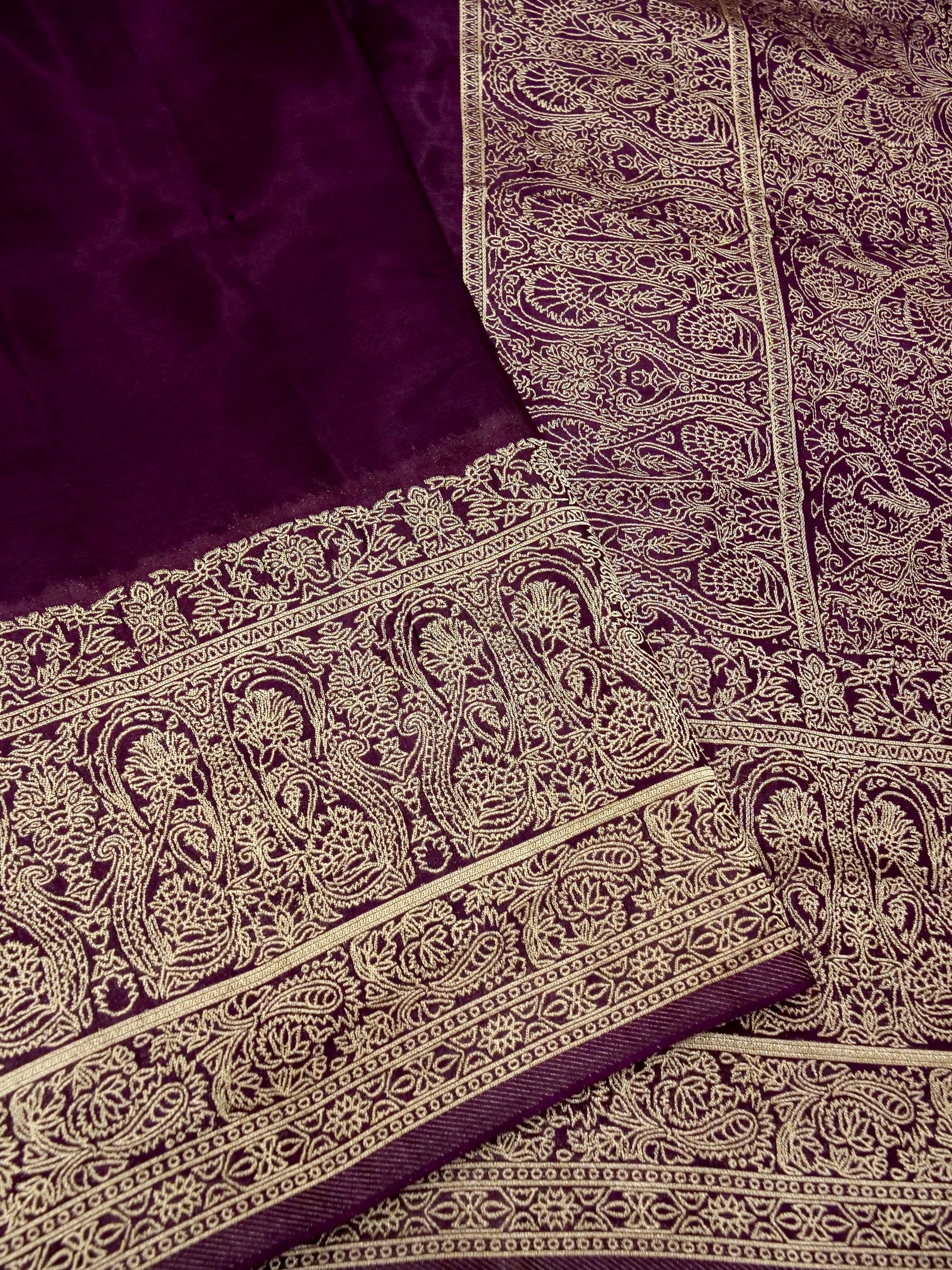 Deep Wine Banarasi Viscose Silk Saree