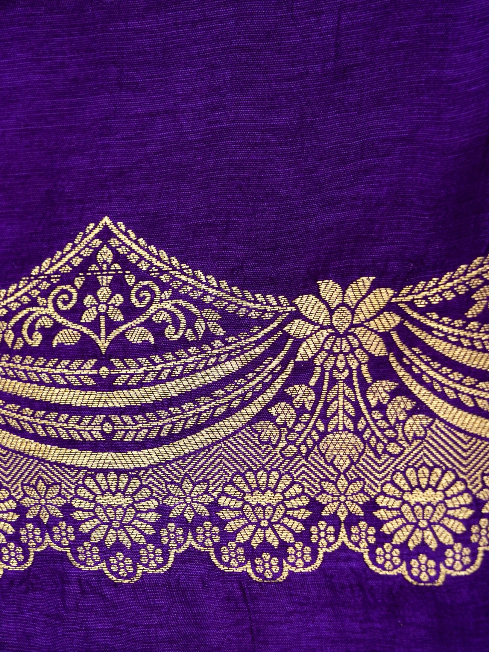 Blue Banarasi silk saree