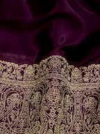 Deep Wine Banarasi Viscose Silk Saree