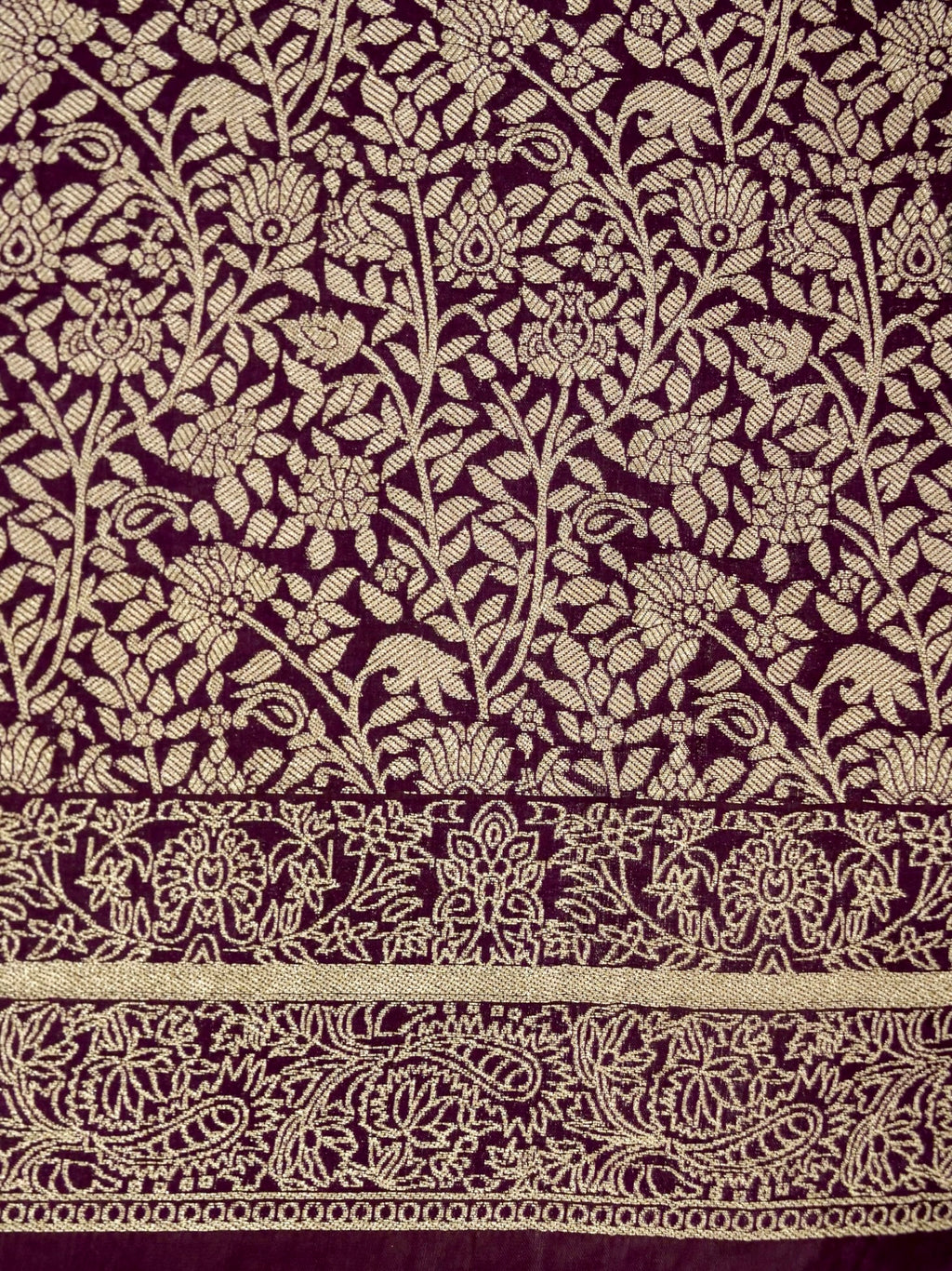 Deep Wine Banarasi Viscose Silk Saree