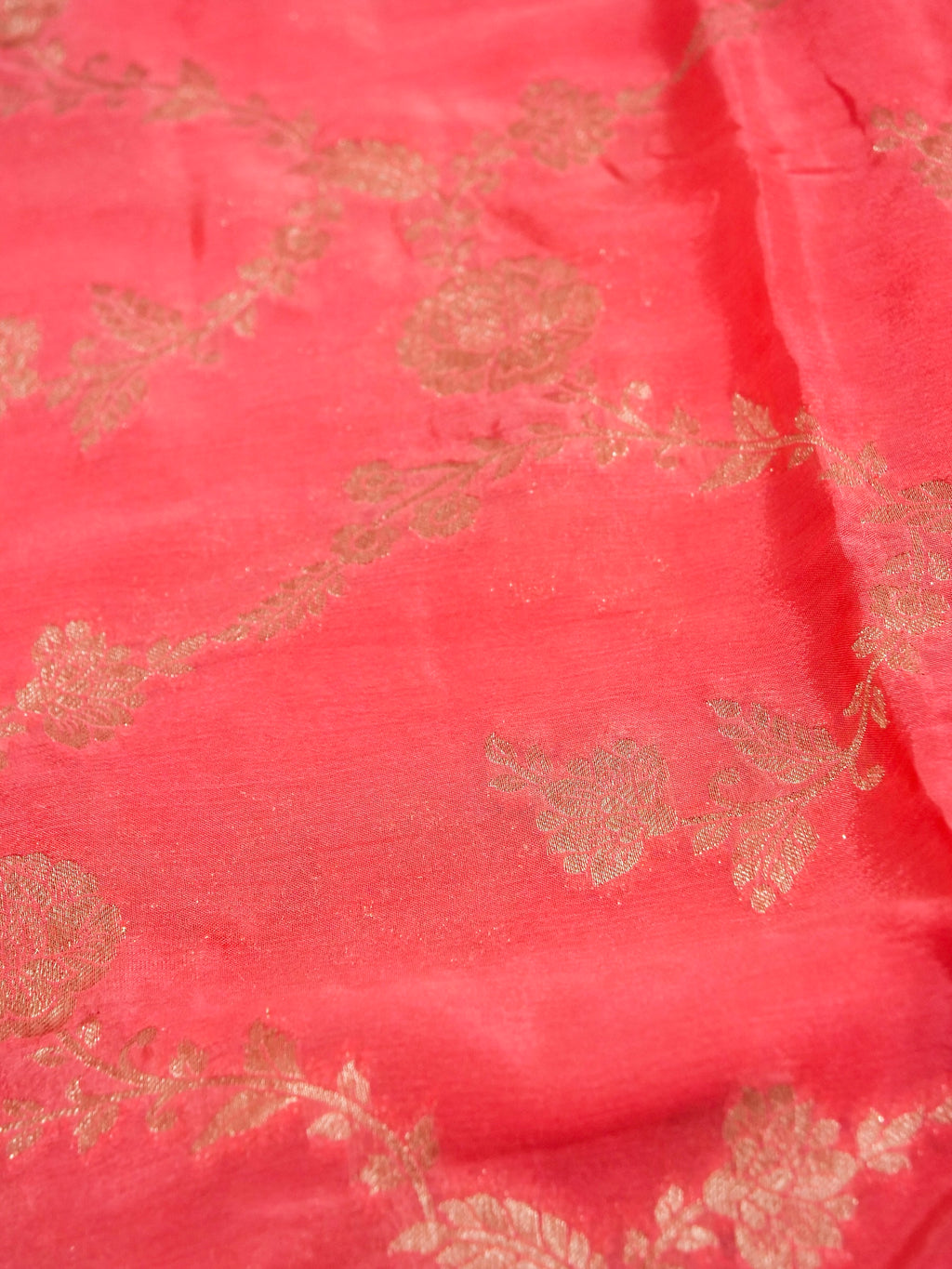 Pink Viscose Banarasi Chinon Silk Saree