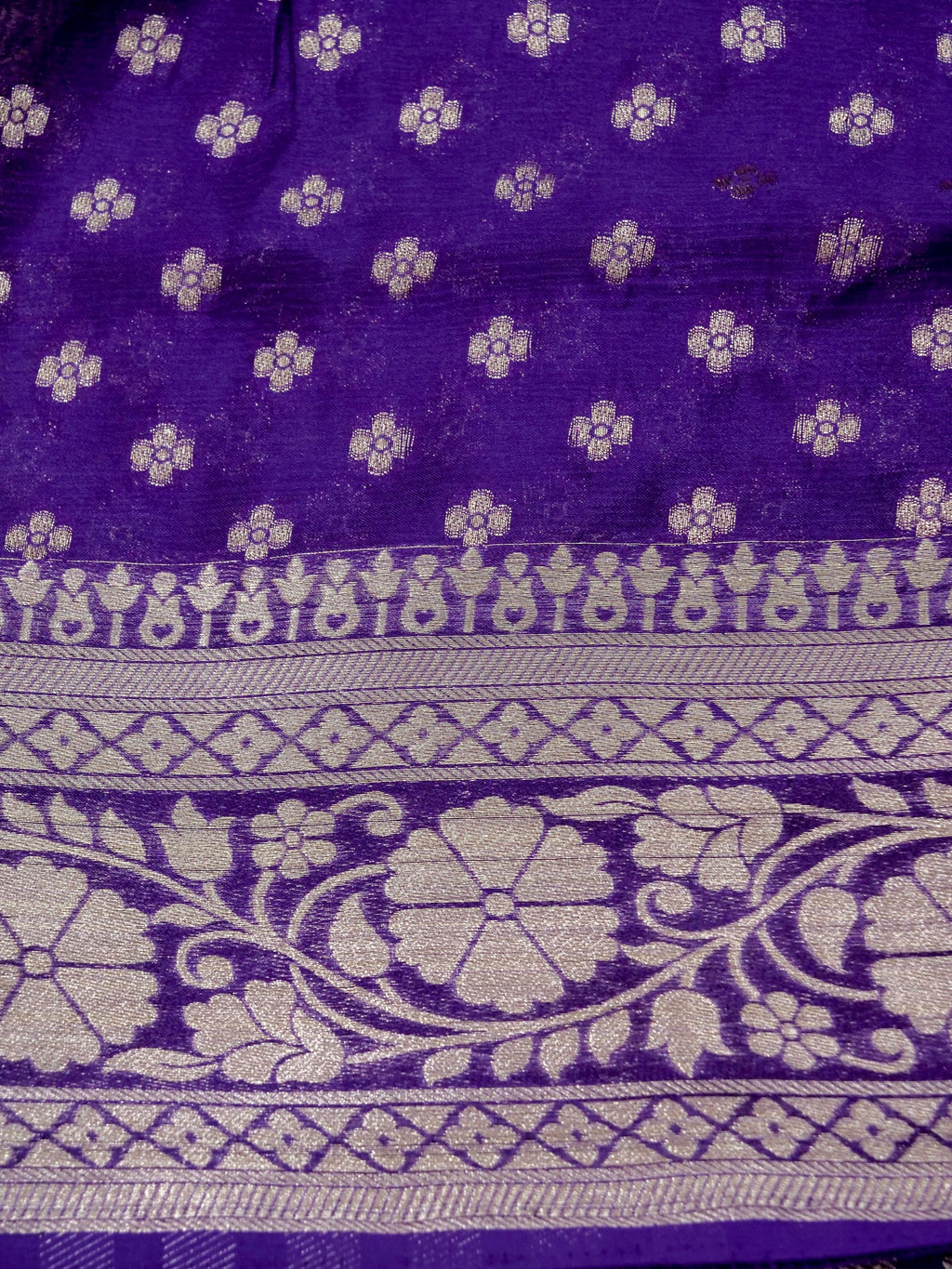 Sunset Orange Banarasi Viscose Chinon Saree