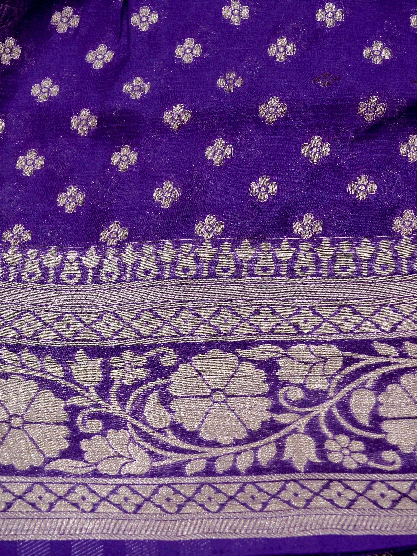 Sunset Orange Banarasi Viscose Chinon Saree