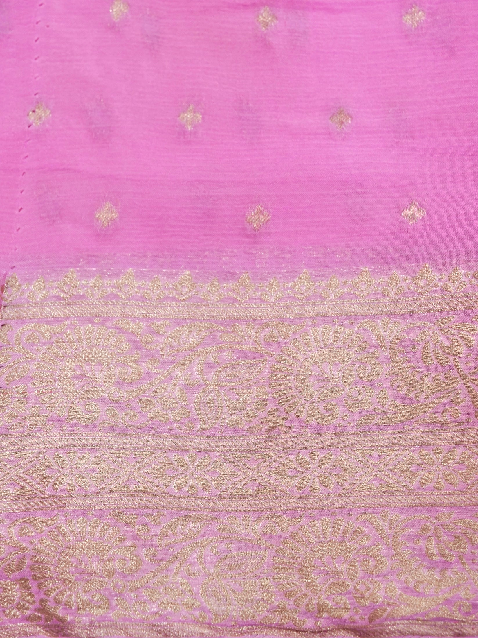 Vermilion Orange Banarasi silk saree