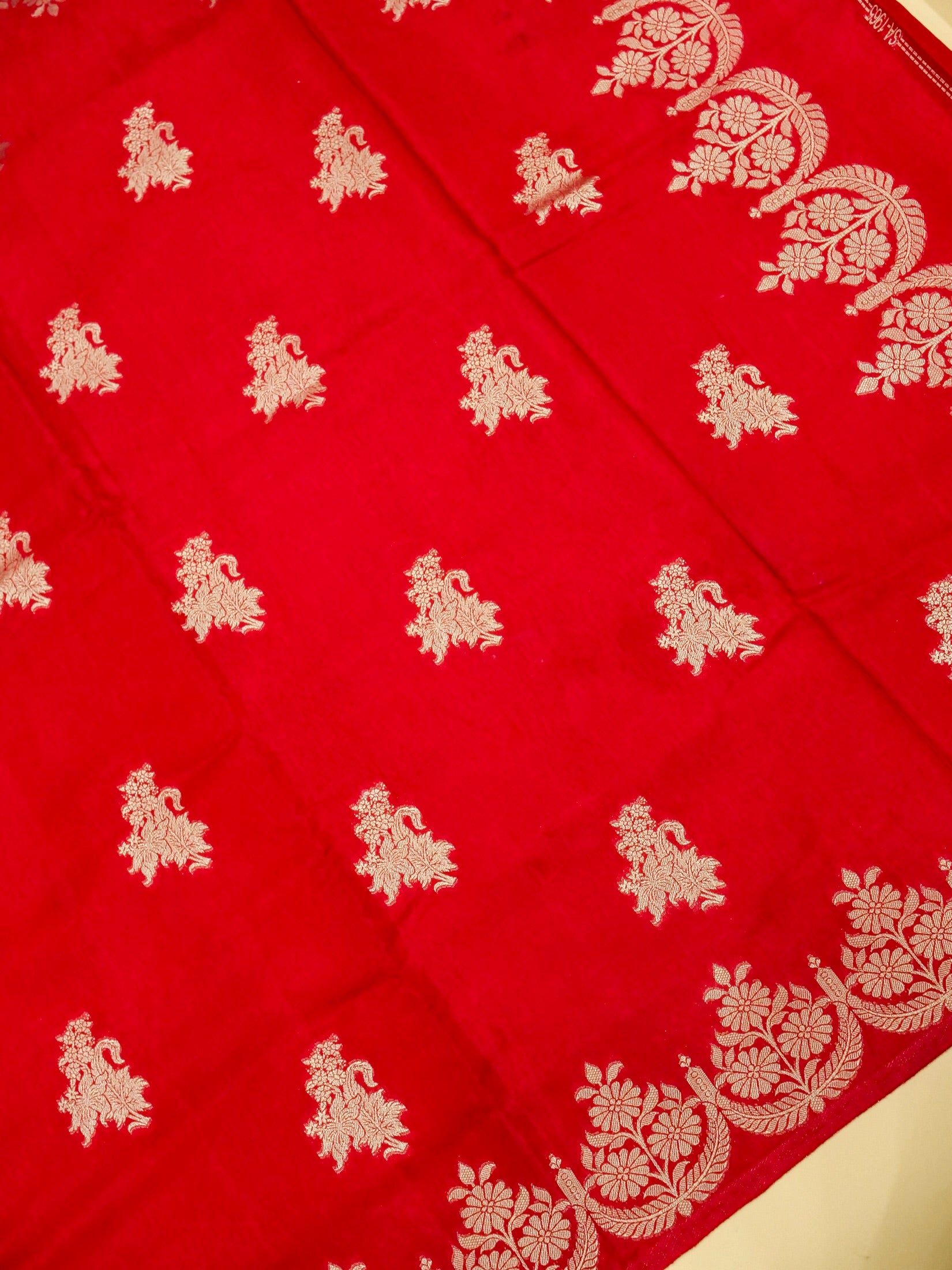 Crimson Red Banarasi Viscose Dola Silk Saree