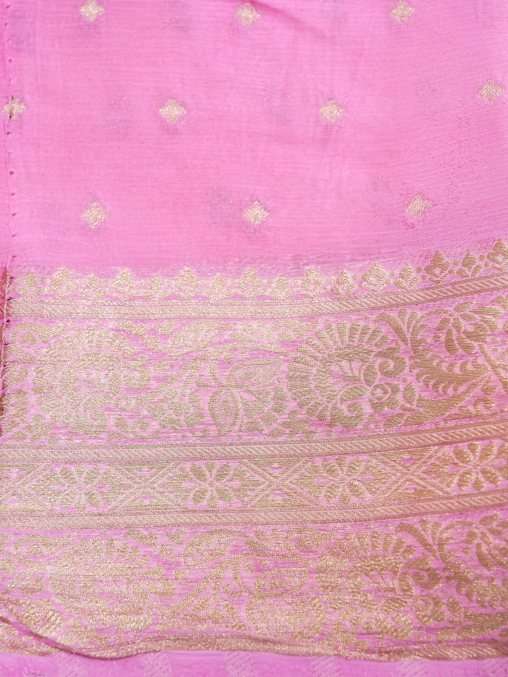 Rani Pink Banarasi Viscose Chinon Silk Saree