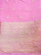 Rani Pink Banarasi Viscose Chinon Silk Saree