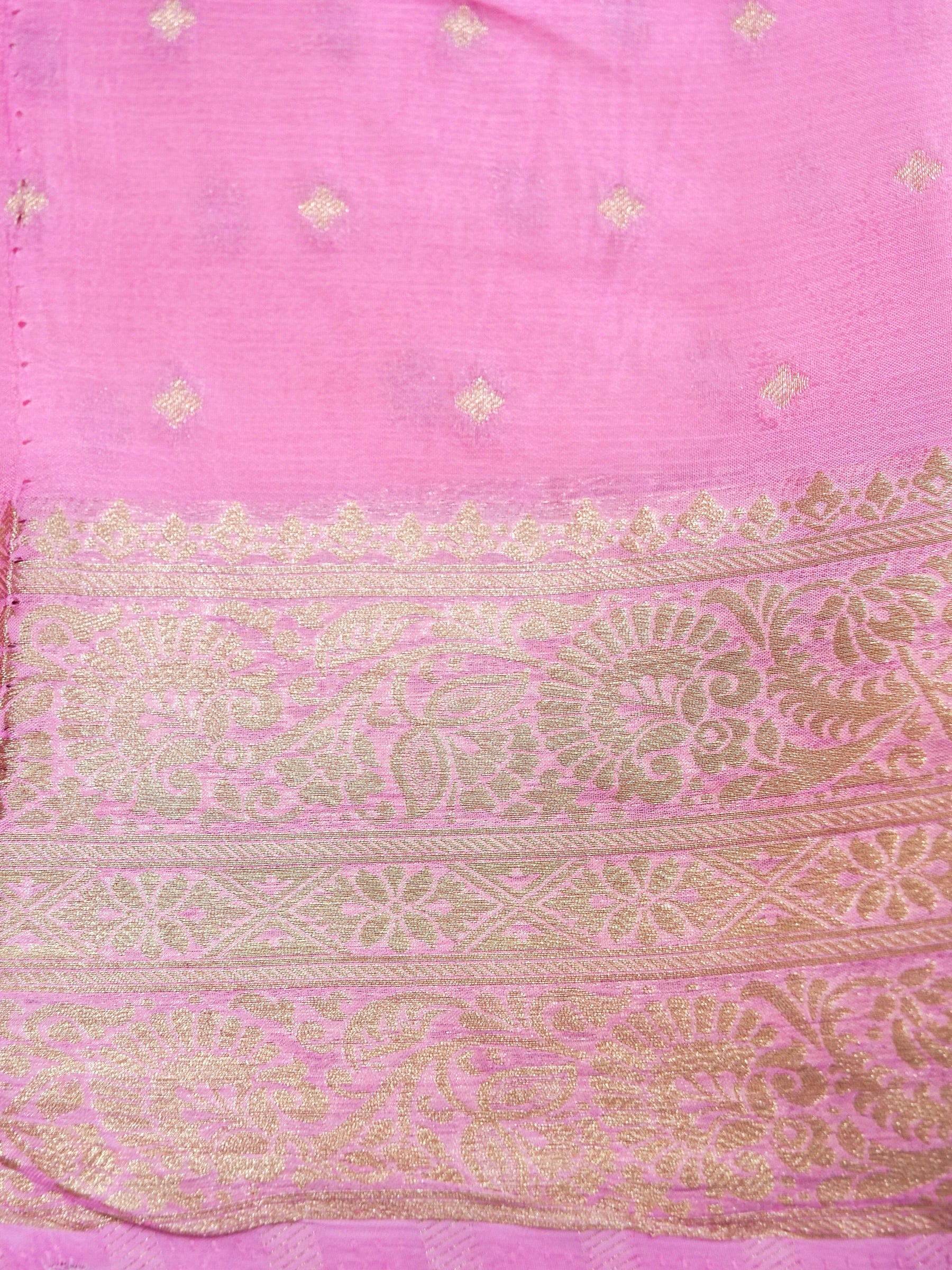 Rani Pink Banarasi Viscose Chinon Silk Saree