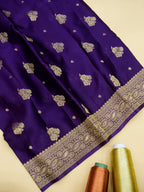 Deep Purple Banarasi Viscose Organza Satin Silk Saree