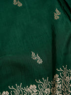 Bottle Green Banarasi Viscose Linen Saree