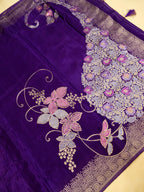 Royal Purple Viscose Saree