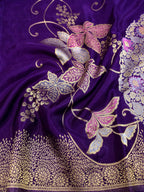 Royal Purple Viscose Saree