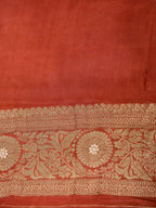 Peach Pink Banarasi Viscose Silk Saree