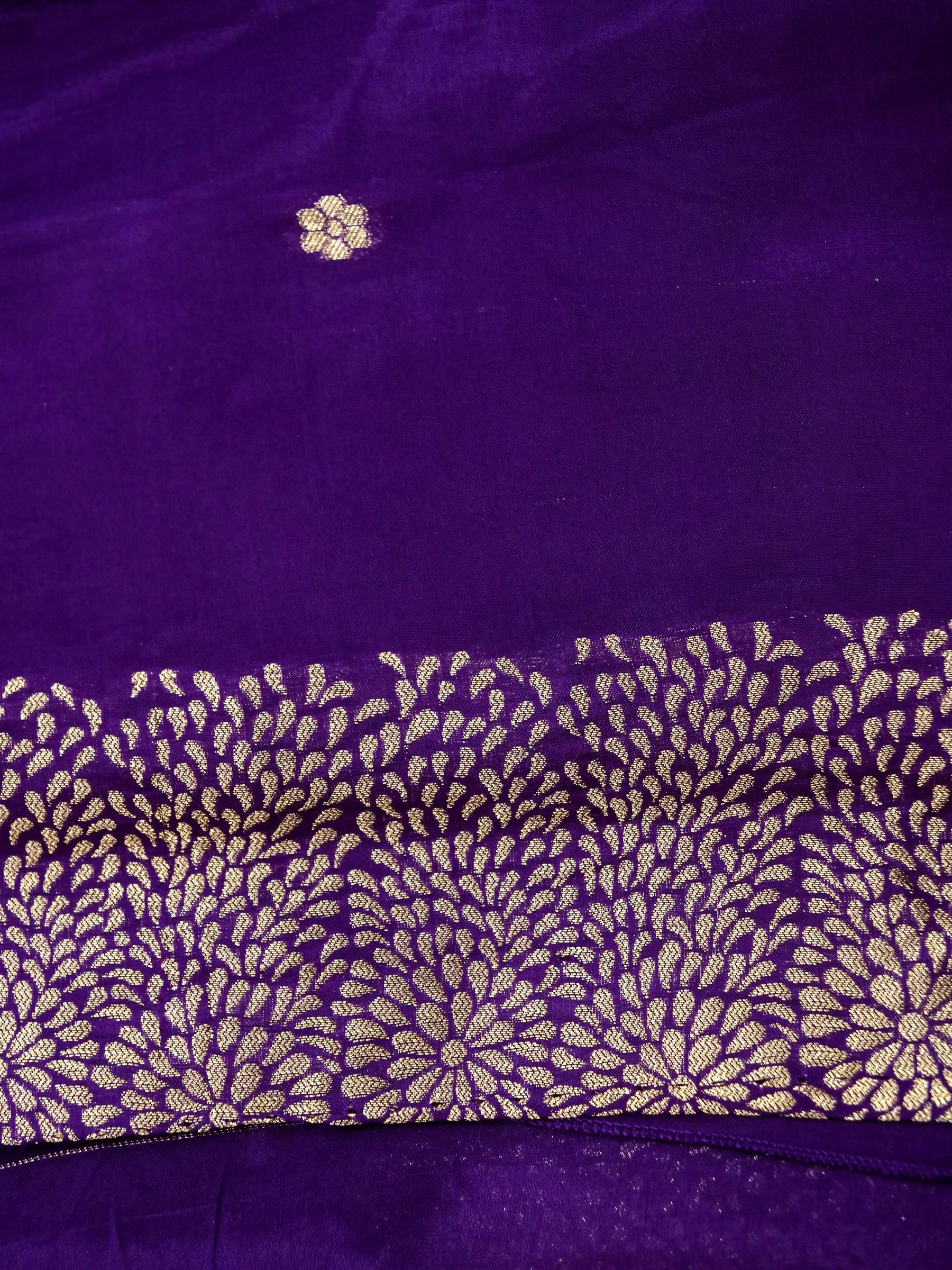 Purple Banarasi silk saree
